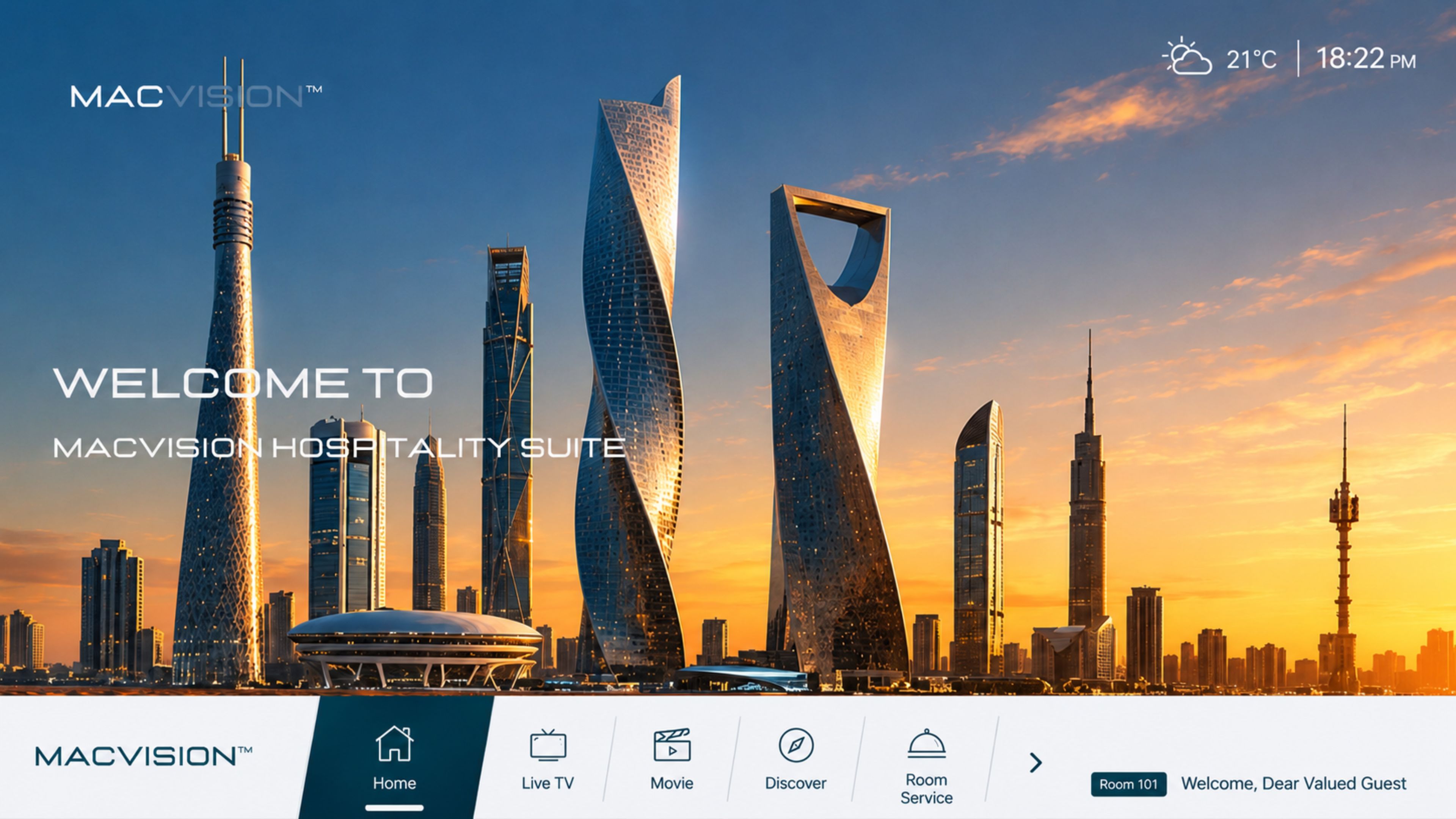MACVISION Al Khobar corporate Smart TV interface