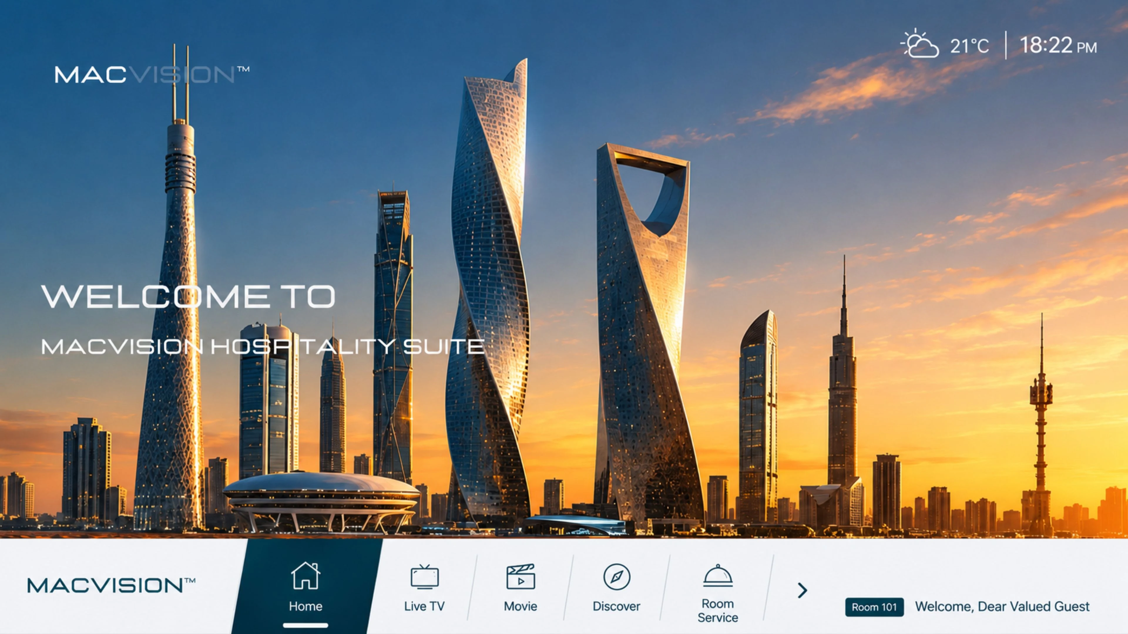 MACVISION Al Khobar corporate Smart TV interface